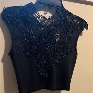 Elegant Black Lace Women's Top